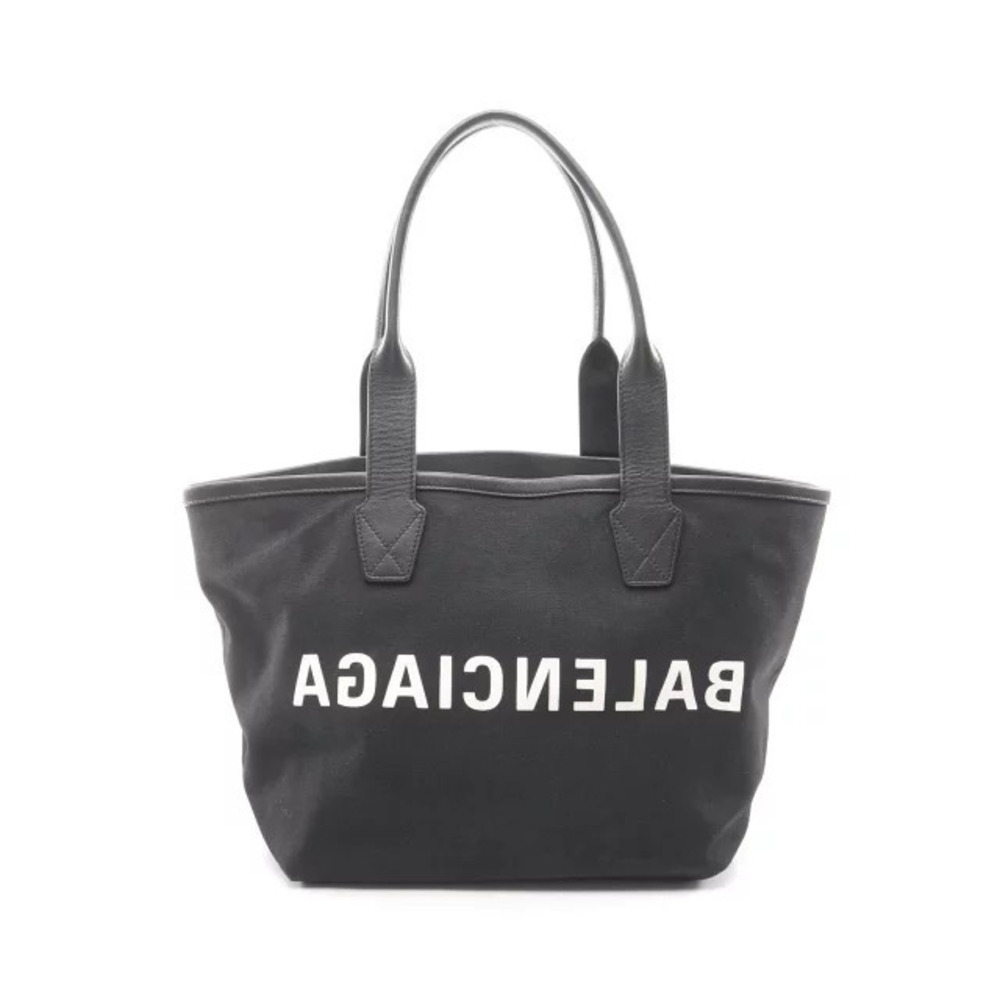 Balenciaga Cities Paris Jumbo Tote Bag Canvas Leather Black